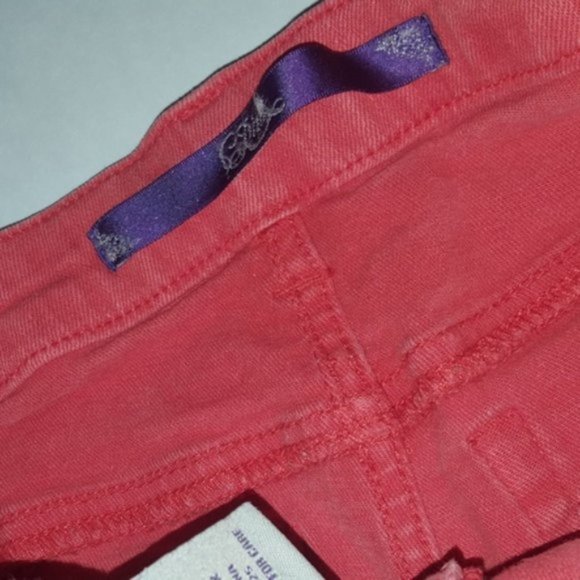stretchy jeans shorts red orange red/ orange - Picture 2 of 8
